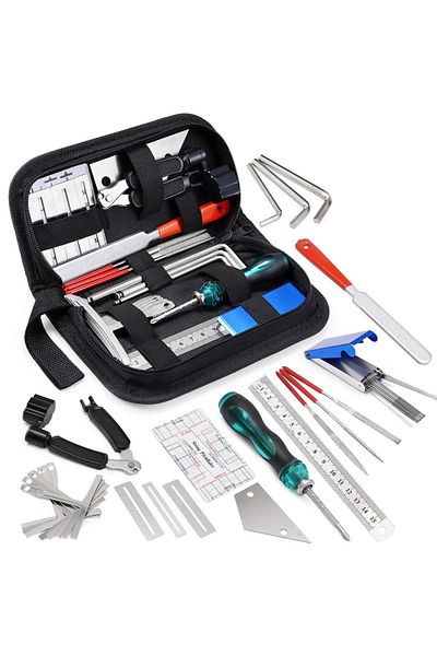 Miwayer 25pcs 25pcs Guitar Repairing Tools Kit Setup Kit With Carry Bag Perfect Gift For Music Or St