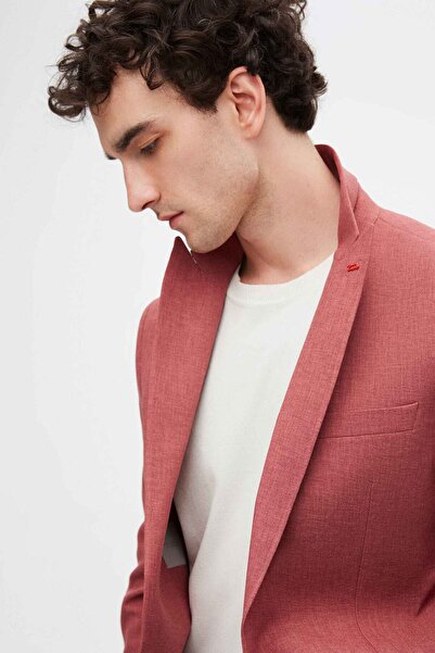 Twn Slim Fit Gül Kurusu Krep Desen Kumaş Ceket