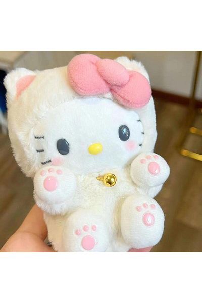 Choice White 10cm Sanrio Hello Kitty Cartoon Plushie Plush Doll Stuffed Schoolbag Pendant Gift Small Orname