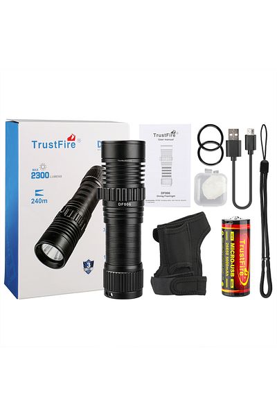 Choice 26650 changeable Trustfire DF006 Super bright Diving Flashlight IP68 Waterproof Professional diving