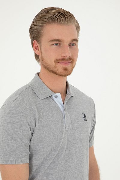U.S. Polo Assn. Ανδρικό μπλουζάκι Basic Grey Melange 50279611-VR086