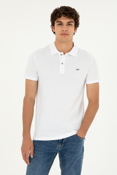 U.S. Polo Assn. Tricou alb basic pentru bărbați 50279610-VR013