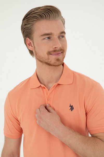 U.S. Polo Assn. Мъжка тениска с цвят сьомга Basic 50279573-VR047