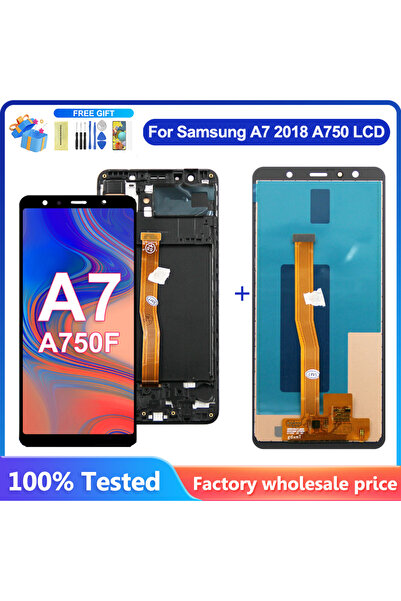 sinmaytai شاشة عرض TFT مع إطار AMOLED A750 A750F A750FN/DS مع إطار، لشاشة LCD Samsung A7 2018