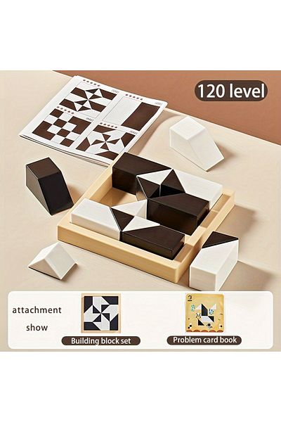 Choice M White 120 Level Hidden Block Puzzle: 3 Years, Abs Material, Enhances Logic And Spatial Reasoning,