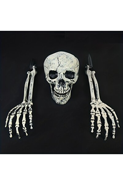 Choice أوتاد هيكل عظمي واقعية باللون الرمادي الفاتح لعيد الهالوين، جمجمة واقع...