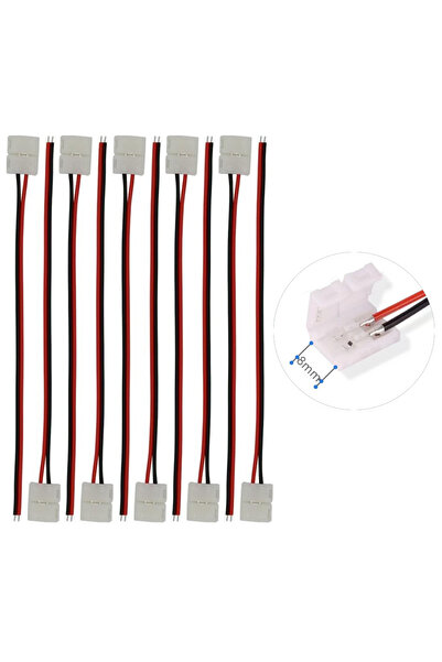Choice1 5PCS 8MM 2PIN Wire For 8mm 2 pin 3835 5050 3528 LED strip connector,p...