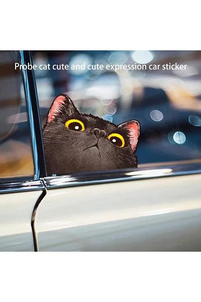 Choice Probe Cat Creative Expression Car Stickers Electric Motorcycle Body Triangle Window Luggage Lapto...
