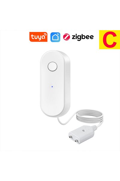 Choice Option C Zigbee Water Sensor Leak Detector Tuya Liquids Leakage Sensor Wireless Water Level Alarm Sm