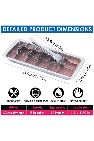 Choice صينية مكعبات ثلج من الفولاذ المقاوم للصدأ الفضي، صانعة مكعبات ثلج من ا...
