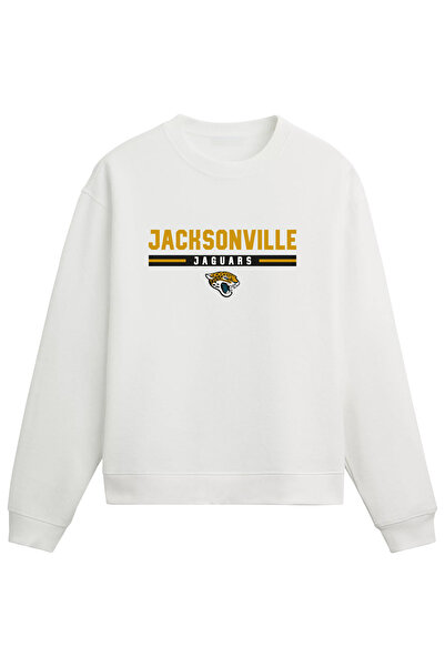 BA Sportswear Nfl Jacksonville Jaguars Amerikan Futbolu Beyaz Regular Sweatshirt