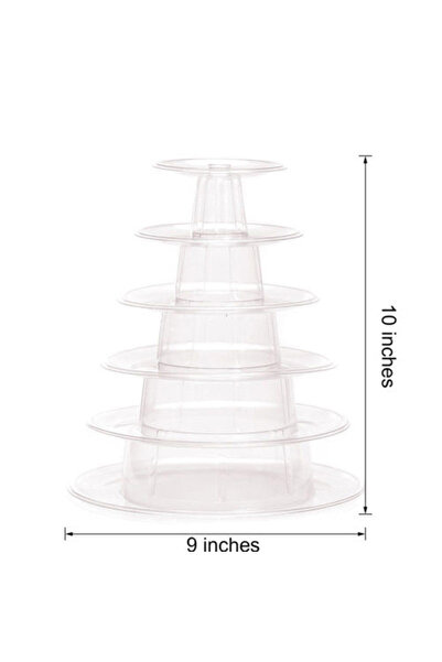 Choice Clear 6 Tier Macaroon Pyramid Macaron Tower Display Stand For Macaron Cupcake Fondant Cake Stands We