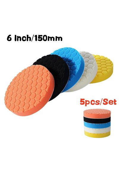 Choice 6 Inch 5pcs Car Polishing Pad Kit 3/4/5/6/7 Inch Self-adhesive Buffing Wheel Car Detailing Waxing Sp