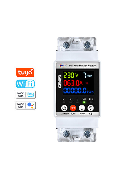 Choice عداد الطاقة الذكي Tuya WiFi 63A أبيض اللون، متعدد الوظائف، مزود بقاطع ...