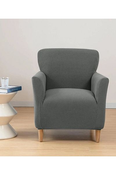 uzhanem Lycra Stretch Elastic Flexible Square Pattern Armchair Single Person Denim Cover Seat Cover