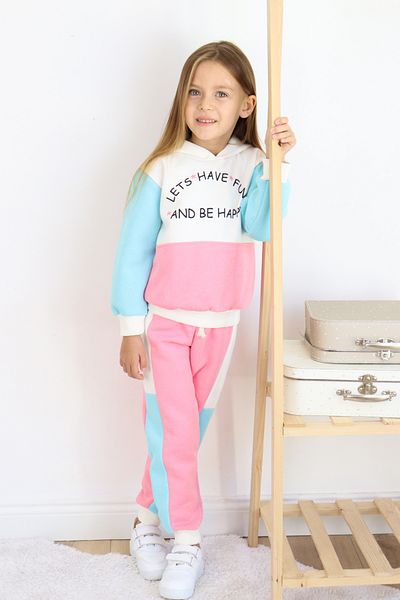 Harika KIDS Girl's 3 Thread Thick Fabric Pieced Model Tracksuit Set