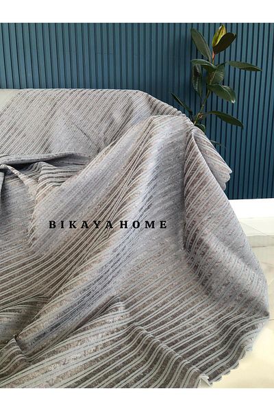 Bikaya Home Striped Sponge Sofa Cover (Anthracite)