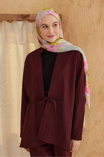 Modakaşmir Watercolor Abstract Pattern Bamboo Shawl