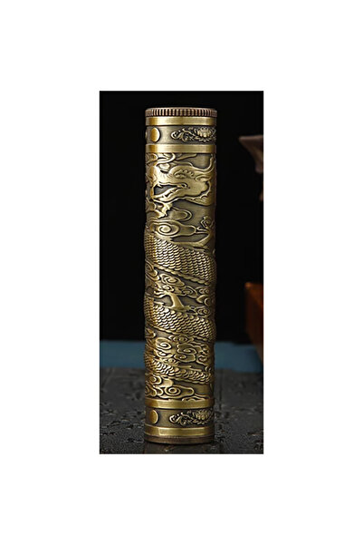 Choice علبة بخور معدنية بتصميم تنين برونزي، مزينة بنقوش بوذا عتيقة، مصنوعة يد...