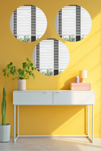 CONCEPT CAM Dekoratif Yuvarlak Duvar Aynası, Yuvarlak Ayna, 3 Parça, 3X30 Cm ...