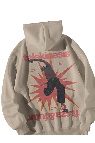 Scrovtie Γυναικεία Ανδρική κρέμα Travis Scott Telekinesis Φούτερ με κουκούλα καγκουρό με στάμπα