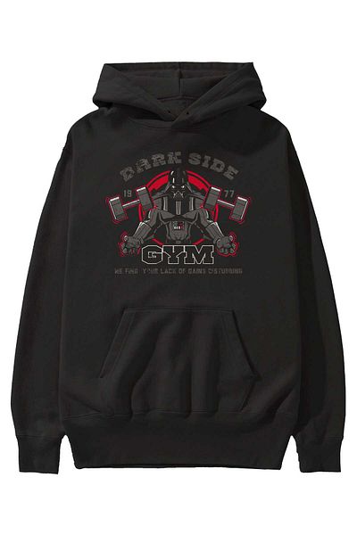 Ankhises Darth Vader GYM - Hanorac negru oversize cu glugă pentru bărbați și femei