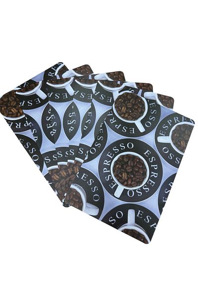 MIHAELA Coffee Patterned 6-Piece American Service Set: Erasable, Plastic, Decorative, Practical 30X45 cm