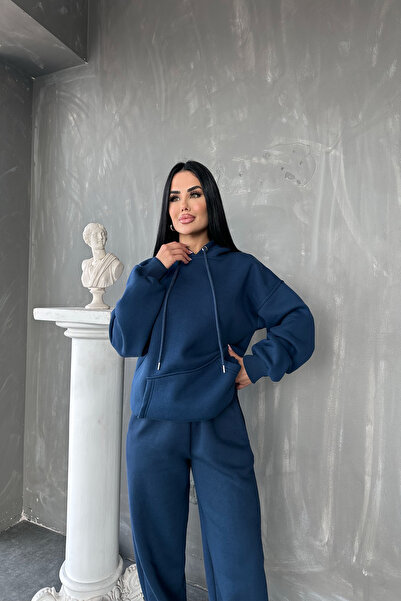 LİLA İSTANBUL طقم بدلة رياضية بأرجل مطاطية كبيرة الحجم