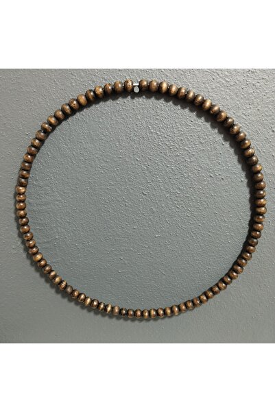 Lameray Metal - Ahşap boncuklu kapı ve duvar süsü kasnak 30 cm yuvarlak -koyu...