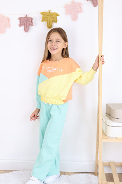 Harika KIDS Girl's 3 Thread Fabric Spanish Leg Tracksuit Set