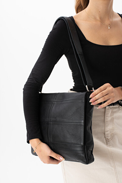 Erzeno Geantă de umăr și de mesager pentru femei, din piele naturală, de dimensiuni mari, pentru utilizare zilnică