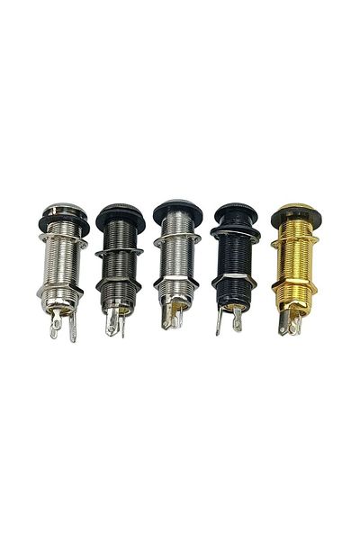 Choice Chrome 10pcs 10pcs/lot Electric Guitar Bass Parts 6.35mm Stereo Output Input 1/4 Inch Jack Socket Pl