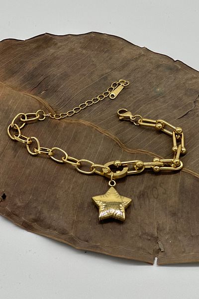 Hobimos Star Charm Double Model Chain Steel Bracelet