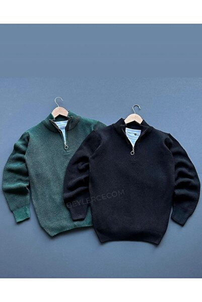 LEYEL Moda Πλεκτό πουλόβερ Σελανίκ με μισό φερμουάρ, 2 τεμάχια