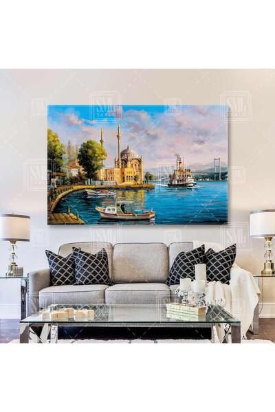 SML TABLO İstanbul Manzarası, Ortaköy Camii Ve Boğaziçi Boğaz Köprüsü Deniz v...