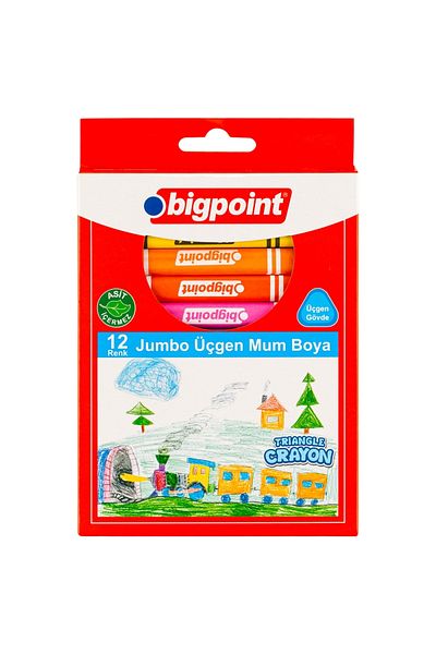 Bigpoint Jumbo Crayon Set - Safe and Easy to Take Off for Toddlers, 12 Different Colors