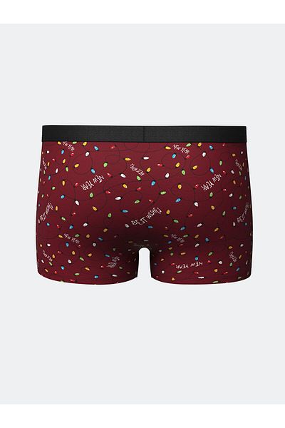 LC Waikiki New Year's Themed Cotton Flexible Men's Boxers