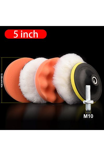 Choice 5 inch SEAMETAL 6pcs/set Car Polishing Sponge Pads Kit Foam Pad Buffer Kit Polishing Machine Wax Pad