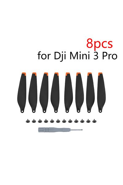 ALLOYSEED 8pcs Black Orange 8pcs Carbon Fiber Propellers For Dji Mini 3/3 Pro Props Blade Replacement Light We