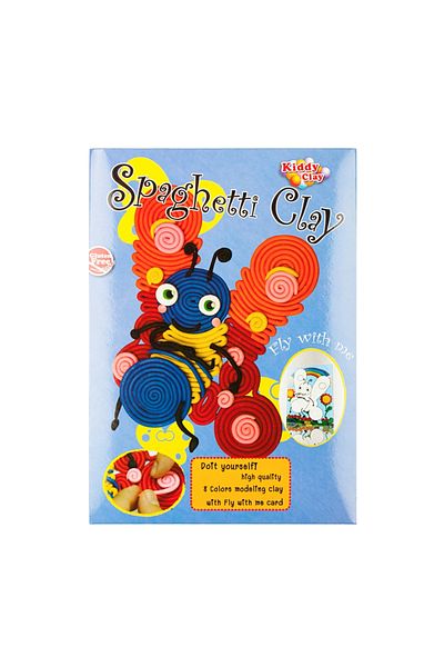 Bigpoint Kiddy Clay - Flexible Spaghetti Dough, Easy Shape Area, 100 Grams, 8 Different R