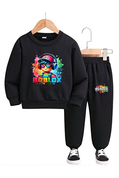 Massgai Set de trening personalizat din bumbac cu imprimeu vizual Roblox Play...