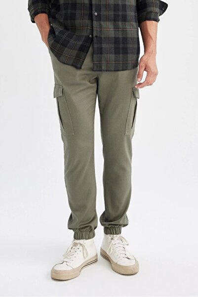 DeFacto D1044 Kargo Cepli Lastikli Paça Jogger Pantolon