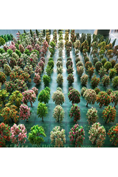 Choice1 ٥٠ قطعة/مجموعة نموذج مصغر لأشجار بلاستيكية ملونة، يتراوح طولها بين ٢ ...