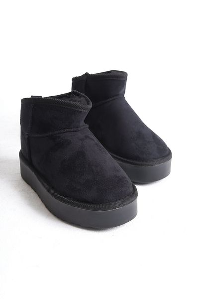 sfy shoes Μποτάκια σουέντ με χοντρή γούνα στο εσωτερικό