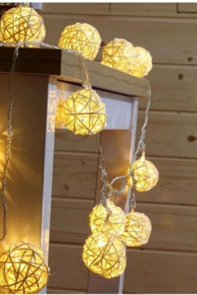 HerEveOyuncak Hasır Toplar Led Işık 2 metre GÜN IŞIĞI Dekorr Laambası (I4)