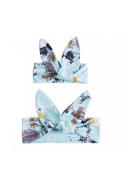 OEM Set bentite mama-fetita Drool (Model: Bleu cu flori)