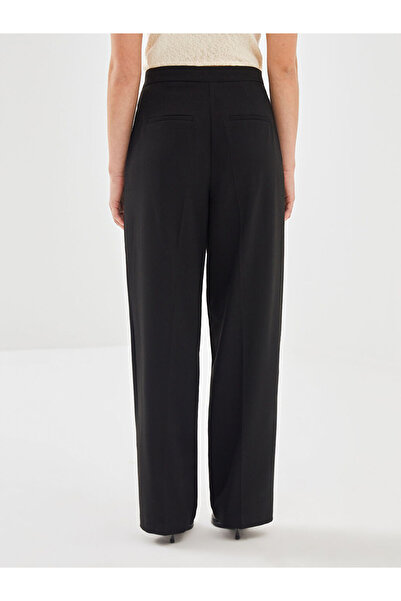 LC Waikiki Black Standard Fit Wide Leg Women's Trousers