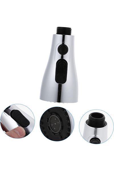 yapıtaşı Yt249 Model Star with Chrome Spiral - Industrial and Kitchen Sink Faucet, 3-Function Hand Shower and Socket