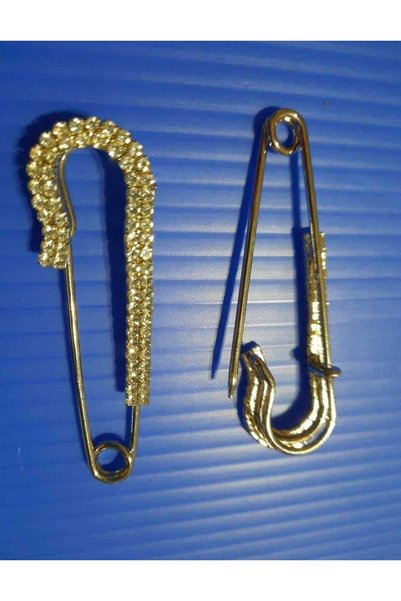 İMREN AKSESUAR Taşlı Iğneli Broş Free Nikel Metal Renginde 6 Cm
