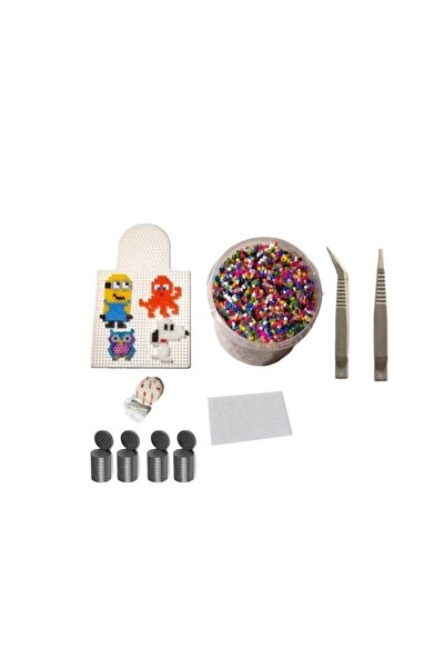 Hdg 5mm Midi Boy Ütü ile Yapışan Boncuk Seti 6000 boncuk + Kalıp + 2 cımbız + 50 adet yapışkanlı magnet